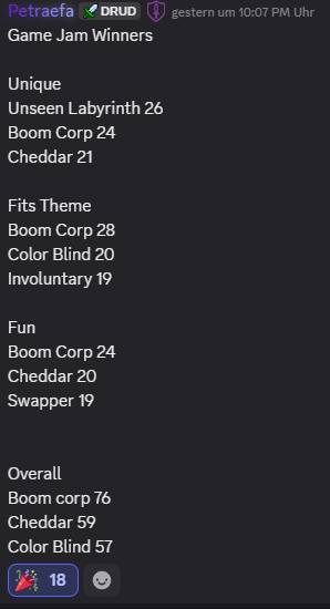 Game Jam Evaluation Screenshot